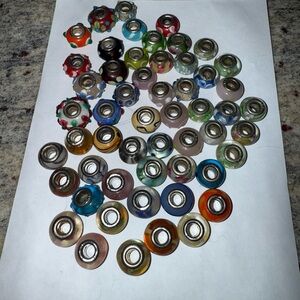 Vibrant Multicolor Bead Charm Bracelet Set 54 Beads